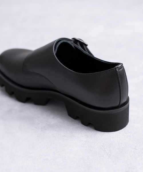And A（アンドエー）の「PADRONE パドローネ / DOUBLE MONK STRAP with Chunky Sole ダブルモンクストラップシューズ（チャンキーソール） トラックソール / PU8759-2006（ブーツ・メンズ・ブラック・41/42/40）」の20枚目の写真