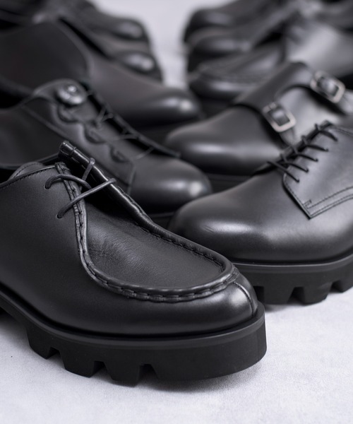 And A（アンドエー）の「PADRONE パドローネ / DOUBLE MONK STRAP with Chunky Sole ダブルモンクストラップシューズ（チャンキーソール） トラックソール / PU8759-2006（ブーツ・メンズ・ブラック・41/42/40）」の19枚目の写真