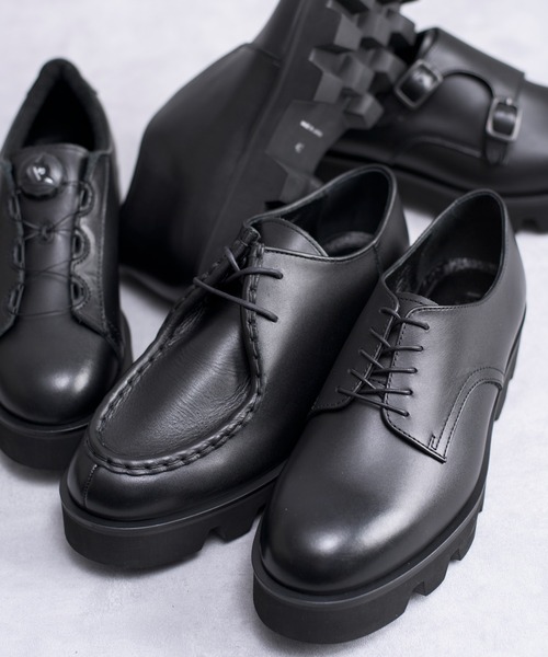 And A（アンドエー）の「PADRONE パドローネ / DOUBLE MONK STRAP with Chunky Sole ダブルモンクストラップシューズ（チャンキーソール） トラックソール / PU8759-2006（ブーツ・メンズ・ブラック・41/42/40）」の16枚目の写真