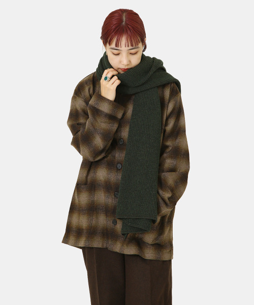 BALLAST ARK（バラストアーク）の「BALLAST ARK / バラストアーク：Multi Way Stripe Muffler：BA04-K002[AST]（ストール/ショール・メンズ・オレンジ系その他/ダークブラウン系/ダークオリーブ・FREE）」の2枚目の写真