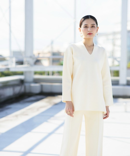 ENNEA（エンネア）の「【2021AW】抗ピリング×モダールヤーン　長袖ニットプルオーバー＆裾スリットニットパンツ2点セットアップ（ニット/セーター・レディース・チャコールグレー/ベージュ/ブラウン/オフホワイト/ライトグリーン・M）」の19枚目の写真