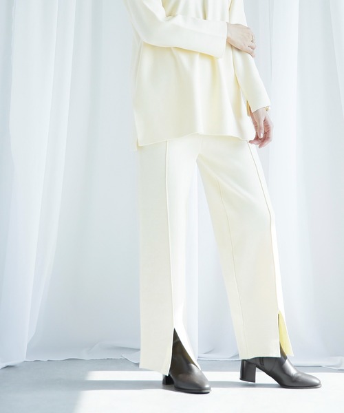 ENNEA（エンネア）の「【2021AW】抗ピリング×モダールヤーン　長袖ニットプルオーバー＆裾スリットニットパンツ2点セットアップ（ニット/セーター・レディース・チャコールグレー/ベージュ/ブラウン/オフホワイト/ライトグリーン・M）」の13枚目の写真