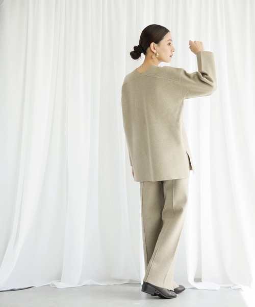 ENNEA（エンネア）の「【2021AW】抗ピリング×モダールヤーン　長袖ニットプルオーバー＆裾スリットニットパンツ2点セットアップ（ニット/セーター・レディース・チャコールグレー/ベージュ/ブラウン/オフホワイト/ライトグリーン・M）」の11枚目の写真