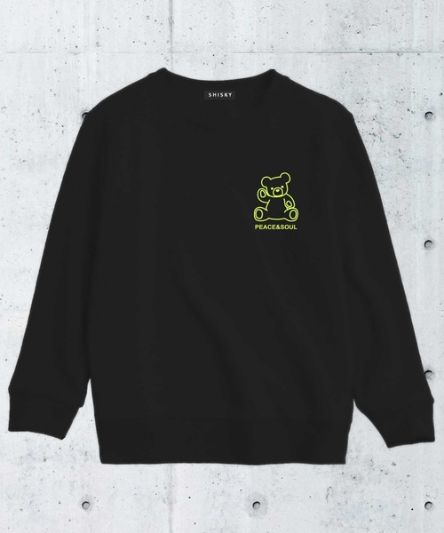 THE CASUAL(カジュアル)の「裏起毛クルーネックプリントトレーナー キッズ(スウェット・キッズ・オフホワイト/モカ/グレー系/ベージュ/ブラック系/ブラック/ネイビー/チャコール/杢グレー/ミント・100cm/120cm/150cm/130cm/110cm/160cm/140cm)」の3枚目の写真