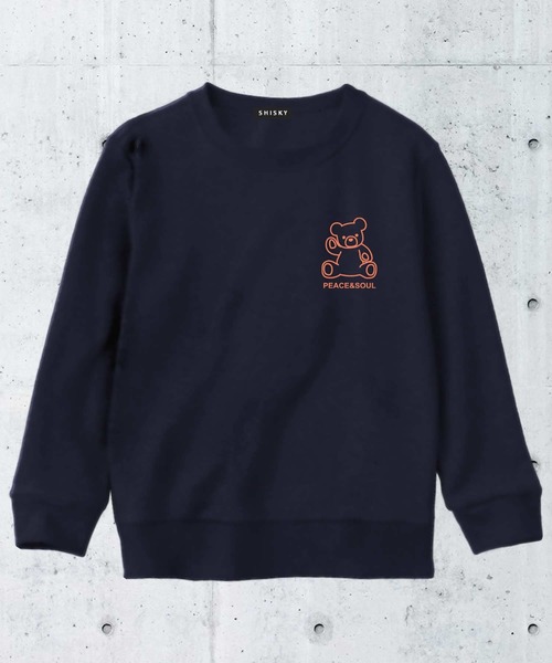 THE CASUAL(カジュアル)の「裏起毛クルーネックプリントトレーナー キッズ(スウェット・キッズ・オフホワイト/モカ/グレー系/ベージュ/ブラック系/ブラック/ネイビー/チャコール/杢グレー/ミント・100cm/120cm/150cm/130cm/110cm/160cm/140cm)」の10枚目の写真