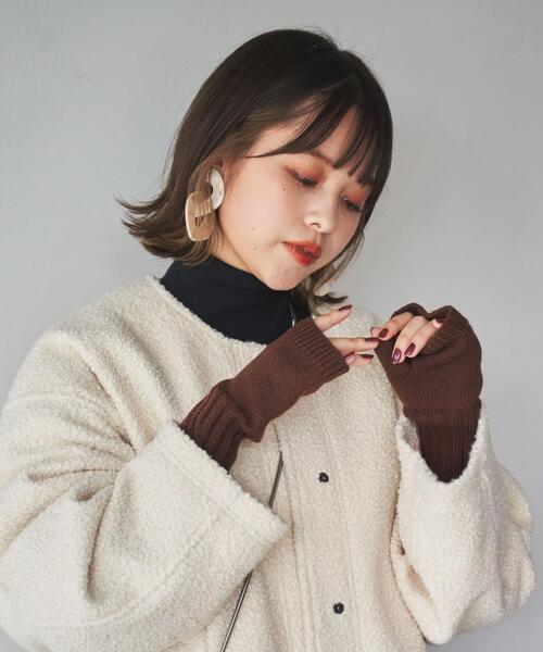 coen（コーエン）の「リブニットアームウォーマー（手袋・レディース・ブラック/オレンジ系その他/グレー/マスタード/ナチュラル・FREE）」の7枚目の写真