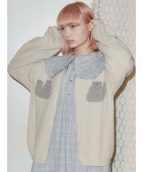 merry jenny（メリージェニー）の「cat&cat カーディガン（カーディガン/ボレロ・レディース・ブラック/オフホワイト・FREE）」の21枚目の写真