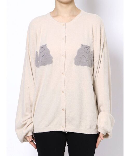 merry jenny（メリージェニー）の「cat&cat カーディガン（カーディガン/ボレロ・レディース・ブラック/オフホワイト・FREE）」の8枚目の写真