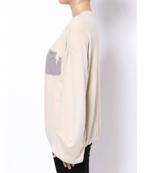 merry jenny（メリージェニー）の「cat&cat カーディガン（カーディガン/ボレロ・レディース・ブラック/オフホワイト・FREE）」の9枚目の写真