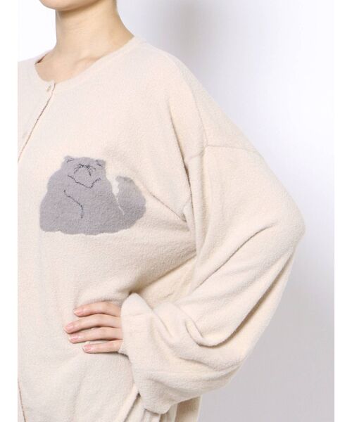 merry jenny（メリージェニー）の「cat&cat カーディガン（カーディガン/ボレロ・レディース・ブラック/オフホワイト・FREE）」の12枚目の写真