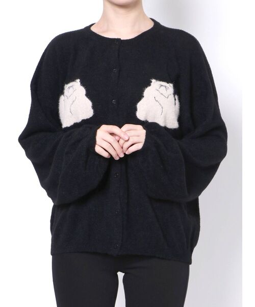 merry jenny（メリージェニー）の「cat&cat カーディガン（カーディガン/ボレロ・レディース・ブラック/オフホワイト・FREE）」の18枚目の写真