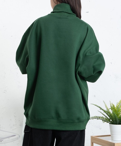 PairPair(ペアペア)の「裏起毛ワッペン付きハイネックプルオーバー(ユニセックス)(スウェット・レディース・グリーン/ブラック/グレイッシュブルー・FREE)」の15枚目の写真
