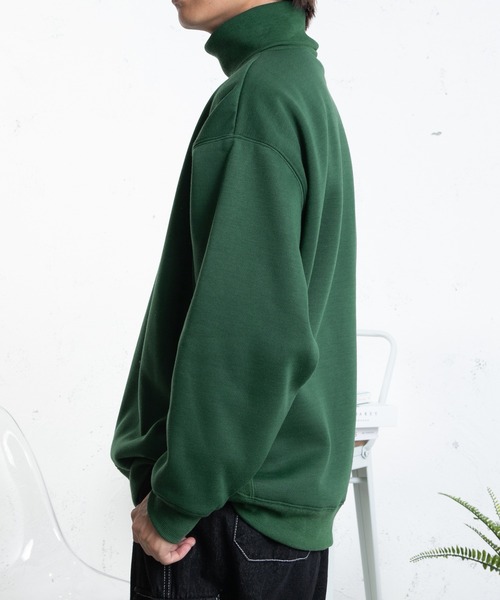 PairPair(ペアペア)の「裏起毛ワッペン付きハイネックプルオーバー(ユニセックス)(スウェット・レディース・グリーン/ブラック/グレイッシュブルー・FREE)」の17枚目の写真