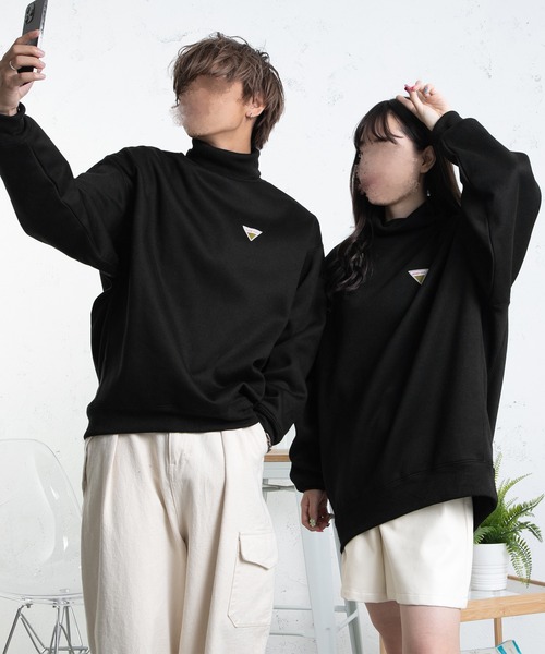 PairPair(ペアペア)の「裏起毛ワッペン付きハイネックプルオーバー(ユニセックス)(スウェット・レディース・グリーン/ブラック/グレイッシュブルー・FREE)」の13枚目の写真