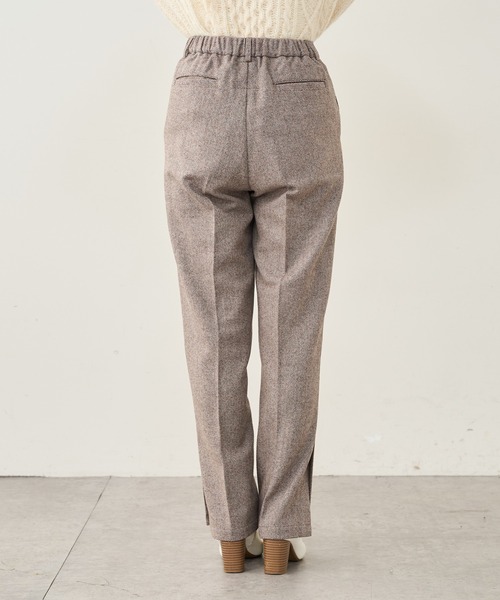 PUAL CE CIN（ピュアルセシン）の「【Du noir】ヘリンボーンサイドスリットパンツ（スラックス・レディース・グレー系その他/ブラウン系その他・FREE）」の6枚目の写真