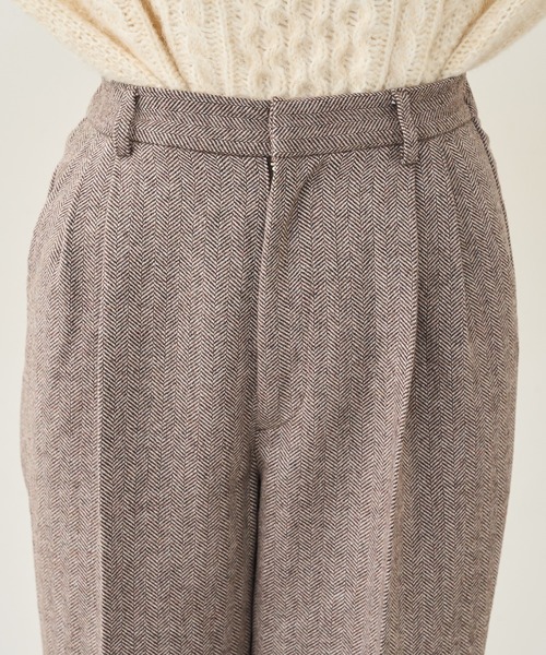 PUAL CE CIN（ピュアルセシン）の「【Du noir】ヘリンボーンサイドスリットパンツ（スラックス・レディース・グレー系その他/ブラウン系その他・FREE）」の9枚目の写真