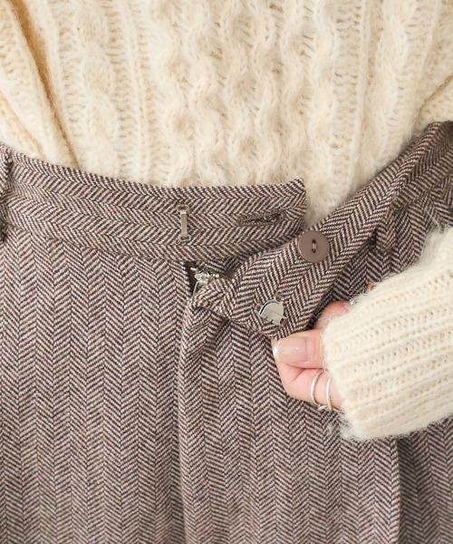 PUAL CE CIN（ピュアルセシン）の「【Du noir】ヘリンボーンサイドスリットパンツ（スラックス・レディース・グレー系その他/ブラウン系その他・FREE）」の14枚目の写真