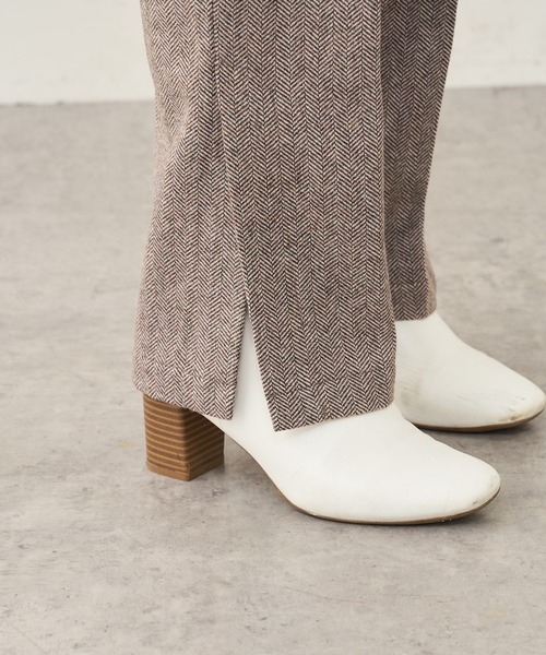 PUAL CE CIN（ピュアルセシン）の「【Du noir】ヘリンボーンサイドスリットパンツ（スラックス・レディース・グレー系その他/ブラウン系その他・FREE）」の7枚目の写真