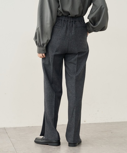 PUAL CE CIN（ピュアルセシン）の「【Du noir】ヘリンボーンサイドスリットパンツ（スラックス・レディース・グレー系その他/ブラウン系その他・FREE）」の11枚目の写真