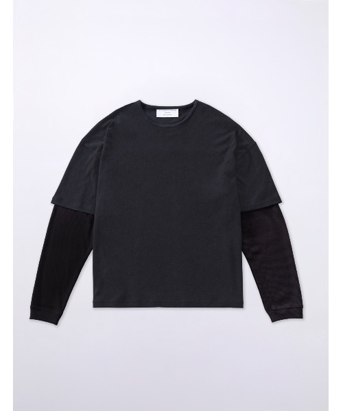 MR.GENTLEMAN(ミスタージェントルマン)の「【MISTERGENTLEMAN × GELATO PIQUE HOMME】LAYERED THERMAL SLEEVE TEE(Tシャツ/カットソー・メンズ・ブラック/グレー・MEDIUM/LARGE)」の5枚目の写真