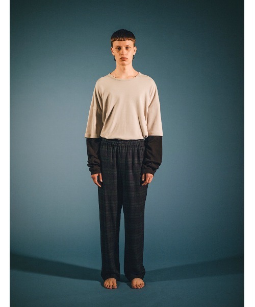 MR.GENTLEMAN(ミスタージェントルマン)の「【MISTERGENTLEMAN × GELATO PIQUE HOMME】LAYERED THERMAL SLEEVE TEE(Tシャツ/カットソー・メンズ・ブラック/グレー・MEDIUM/LARGE)」の9枚目の写真