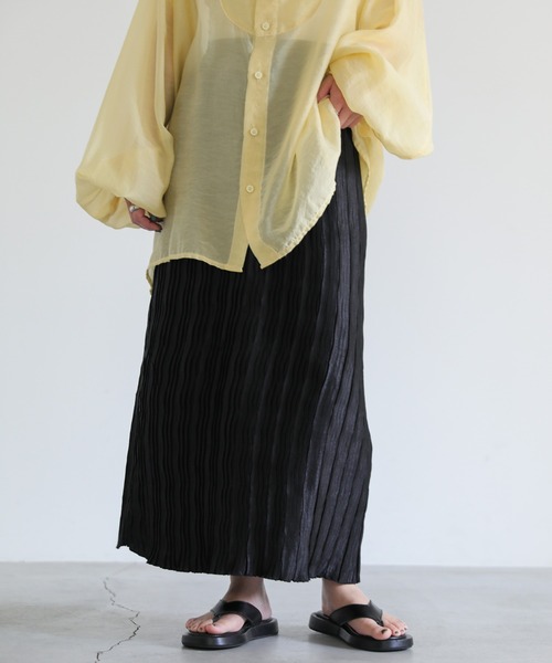 select MOCA（セレクトモカ）の「ノースリーブクリンクルセットアップ（セットアップ・レディース・ブラック/ブルー/グレイッシュベージュ・FREE）」の20枚目の写真