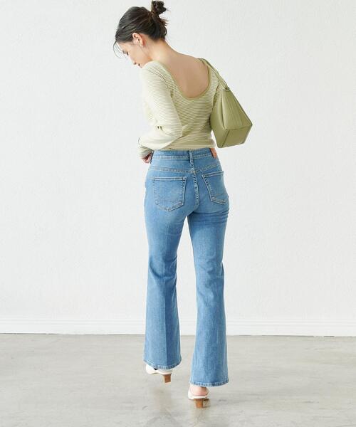 SOMETHING（サムシング）の「＜SOMETHING (サムシング)＞ LISA フレア デニム パンツ（デニムパンツ・レディース・ライトブルー/ネイビー・XS/M/S）」の6枚目の写真