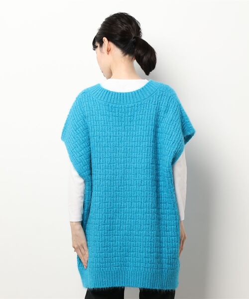 ROSE BUD（ローズバッド）の「ニットベスト（ベスト・レディース・ブルー・FREE）」の2枚目の写真