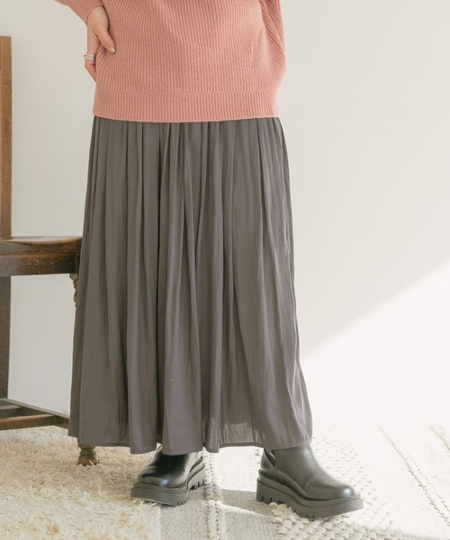 ITEMS URBANRESEARCH（アイテムズ アーバンリサーチ）の「チンツフレアスカート（スカート・レディース・チャコールグレー/ベージュ/グリーン・FREE）」の4枚目の写真