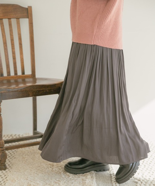 ITEMS URBANRESEARCH（アイテムズ アーバンリサーチ）の「チンツフレアスカート（スカート・レディース・チャコールグレー/ベージュ/グリーン・FREE）」の6枚目の写真