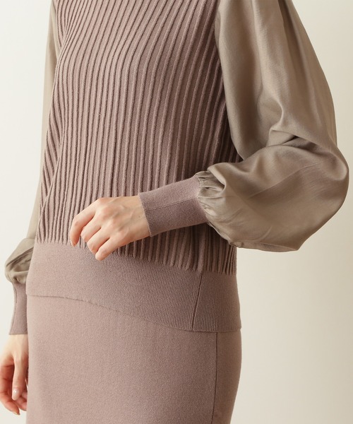 N.（N. Natural Beauty Basic）（エヌエヌナチュラルビューティーベーシック）の「◆ドッキングニットセットアップ（ワンピース・レディース・イエロー/ベージュ/グレー・MEDIUM）」の11枚目の写真