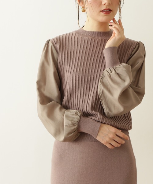 N.（N. Natural Beauty Basic）（エヌエヌナチュラルビューティーベーシック）の「◆ドッキングニットセットアップ（ワンピース・レディース・イエロー/ベージュ/グレー・MEDIUM）」の9枚目の写真