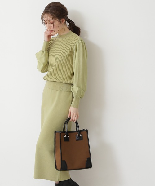 N.（N. Natural Beauty Basic）（エヌエヌナチュラルビューティーベーシック）の「◆ドッキングニットセットアップ（ワンピース・レディース・イエロー/ベージュ/グレー・MEDIUM）」の18枚目の写真