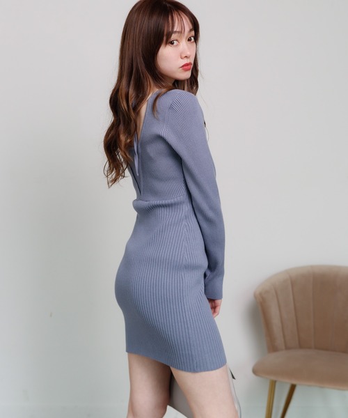 バックオープンリブニットワンピース（ワンピース）｜LIPSERVICE