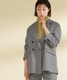 Ray BEAMS | Ray BEAMS / チェック 4ボタン ダブルジャケット(テーラードジャケット)