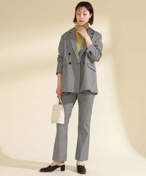 Ray BEAMS（レイビームス）の「Ray BEAMS / チェック 4ボタン ダブルジャケット（テーラードジャケット・レディース・ブラック/ブラウン系その他3・1/0）」の6枚目の写真