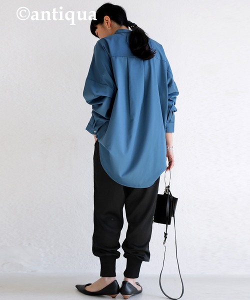 antiqua(アンティカ)の「美脚見せ叶う♪リブ付きサテン生地パンツ(その他パンツ・レディース・ブラック/グレー/カーキ・M/L)」の14枚目の写真