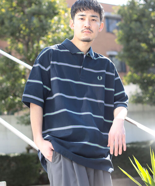 再入荷送料無料 Fred Perry Beams 別注 Over Size Border Polo Shirts ポロシャツ Fred Perry フレッドペリー のファッション 即納 良品 Arenatheatre Net