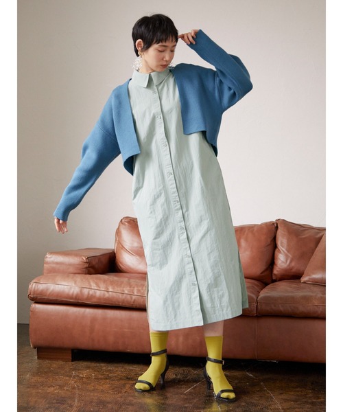 armonia(アルモニーア)の「armonia.短丈ニットカーデ(カーディガン/ボレロ・レディース・ベージュ/ブルー・FREE)」の7枚目の写真