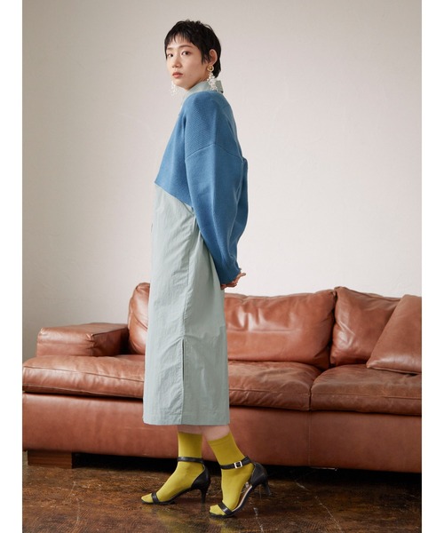 armonia(アルモニーア)の「armonia.短丈ニットカーデ(カーディガン/ボレロ・レディース・ベージュ/ブルー・FREE)」の5枚目の写真