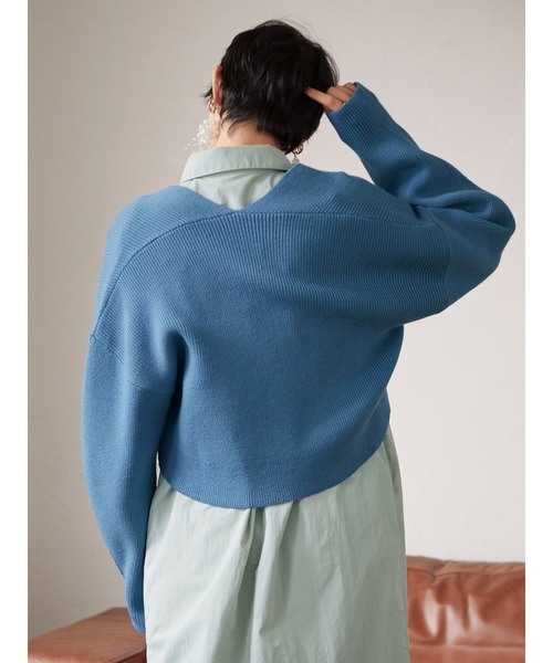 armonia(アルモニーア)の「armonia.短丈ニットカーデ(カーディガン/ボレロ・レディース・ベージュ/ブルー・FREE)」の17枚目の写真