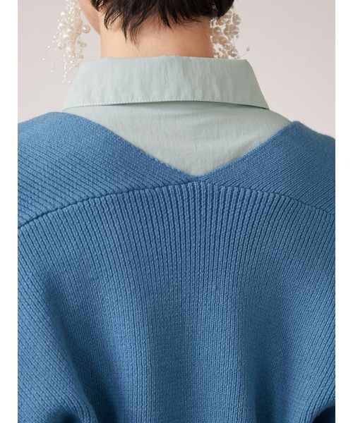 armonia(アルモニーア)の「armonia.短丈ニットカーデ(カーディガン/ボレロ・レディース・ベージュ/ブルー・FREE)」の3枚目の写真