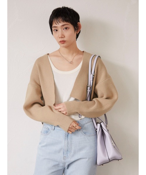 armonia(アルモニーア)の「armonia.短丈ニットカーデ(カーディガン/ボレロ・レディース・ベージュ/ブルー・FREE)」の15枚目の写真