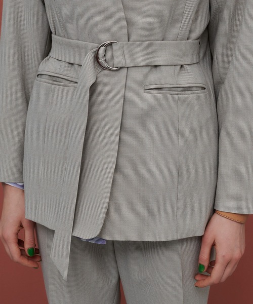 PUBLIC TOKYO（パブリックトウキョウ）の「【セットアップ対応】ノーカラースーツジャケット/ウォッシャブル（ノーカラージャケット・レディース・サックスブルー/イエロー/その他2/ベージュ・FREE）」の10枚目の写真