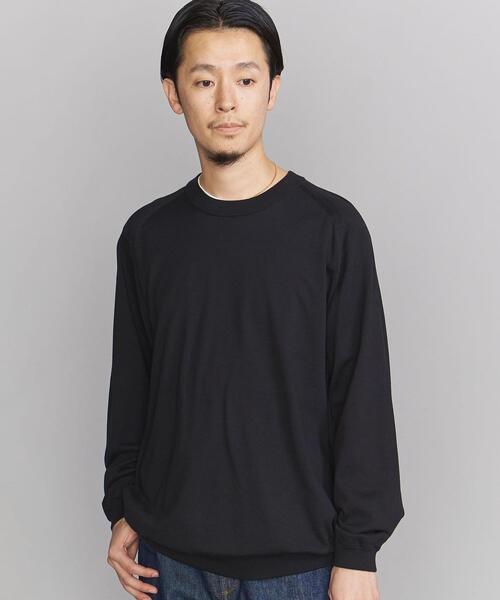 BEAUTY&YOUTH UNITED ARROWS(ビューティーアンドユースユナイテッドアローズ)の「BY GIZA コットン リラックス ニット -ウォッシャブル-(ニット/セーター・メンズ・ライトグレー/ブラック/イエロー/ホワイト・S/M/L/XL/XXL)」の3枚目の写真