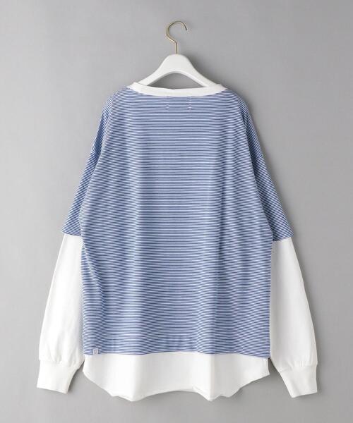 SUPP. no one else （サップノーワンエルス）の「＜SUPP.NO ONE ELSE＞レイヤード ボーダーカットソー プルオーバー -ウォッシャブル-（Tシャツ/カットソー・レディース・ライトブルー/ブラック・FREE）」の3枚目の写真