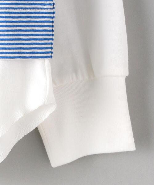 SUPP. no one else （サップノーワンエルス）の「＜SUPP.NO ONE ELSE＞レイヤード ボーダーカットソー プルオーバー -ウォッシャブル-（Tシャツ/カットソー・レディース・ライトブルー/ブラック・FREE）」の5枚目の写真