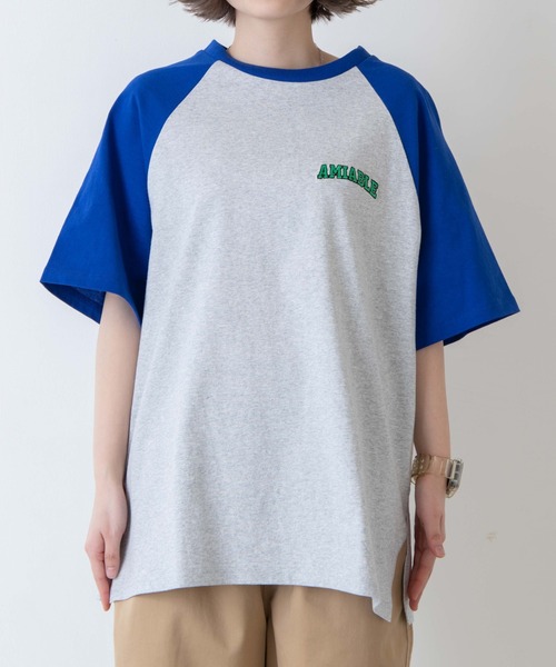 WEGO(ウィゴー)の「WEGO/グラフィックラグランBIGT(Tシャツ/カットソー・レディース・ダークグリーン/ブルー/イエロー/ブラック・SMALL/MEDIUM)」の9枚目の写真