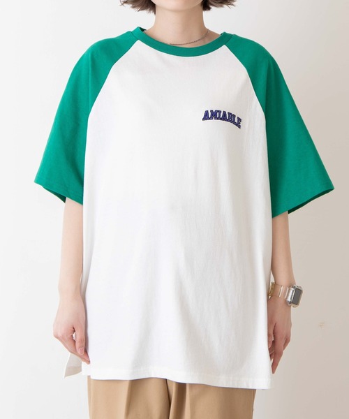 WEGO(ウィゴー)の「WEGO/グラフィックラグランBIGT(Tシャツ/カットソー・レディース・ダークグリーン/ブルー/イエロー/ブラック・SMALL/MEDIUM)」の8枚目の写真