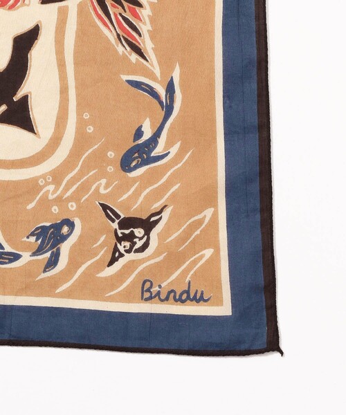 FREAK'S STORE(フリークスストア)の「Bindu/ビンドゥー Catalina Map Scarf/カタリナマップスカーフ(バンダナ/スカーフ・レディース・ブラック/ベージュ・ONE SIZE)」の4枚目の写真